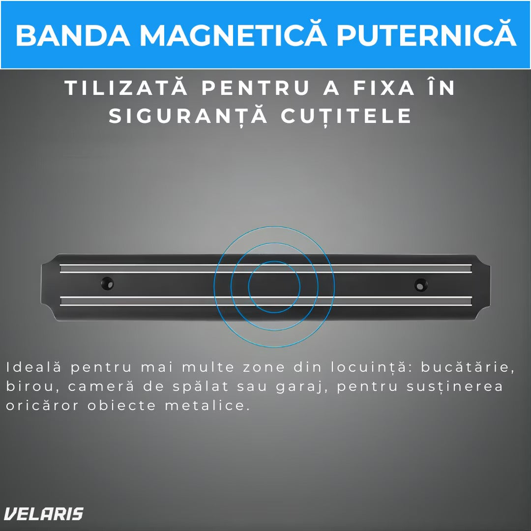 Suport magnetic pentru bucătărie, 55x5 cm, inox, argintiu