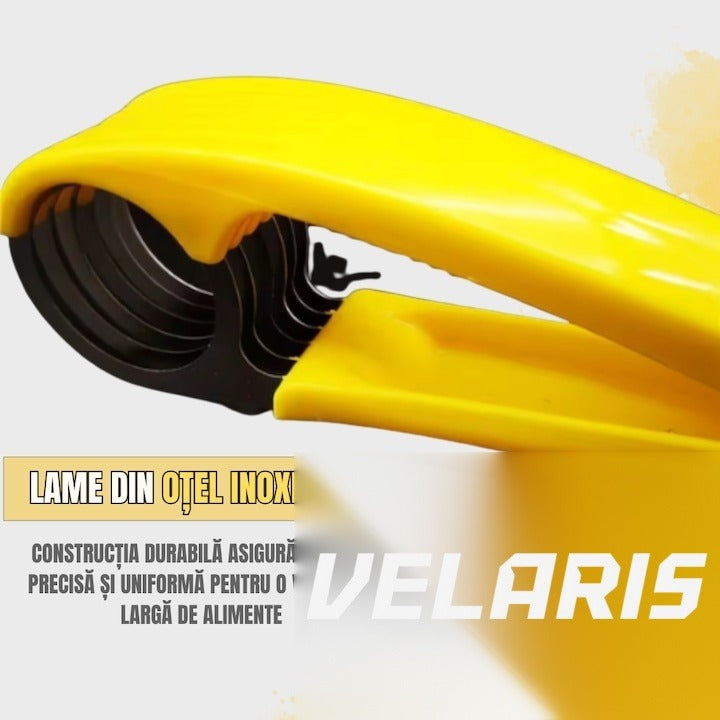 Felietor manual banane, lame inox, design ergonomic, 6 felii uniforme, galben