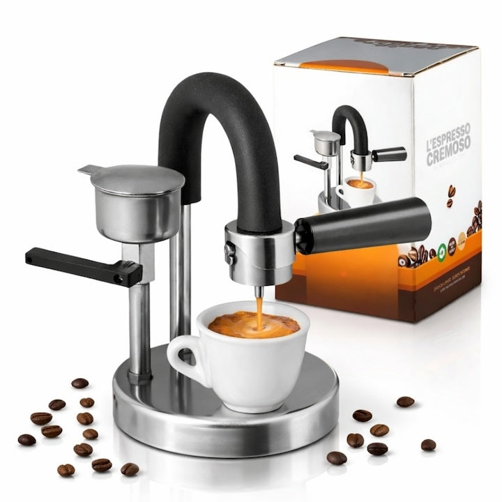 Espressor manual Kamira, oțel inoxidabil 100%, presiune 4-5 bar, portabil, fără cablu, 1 ceașcă