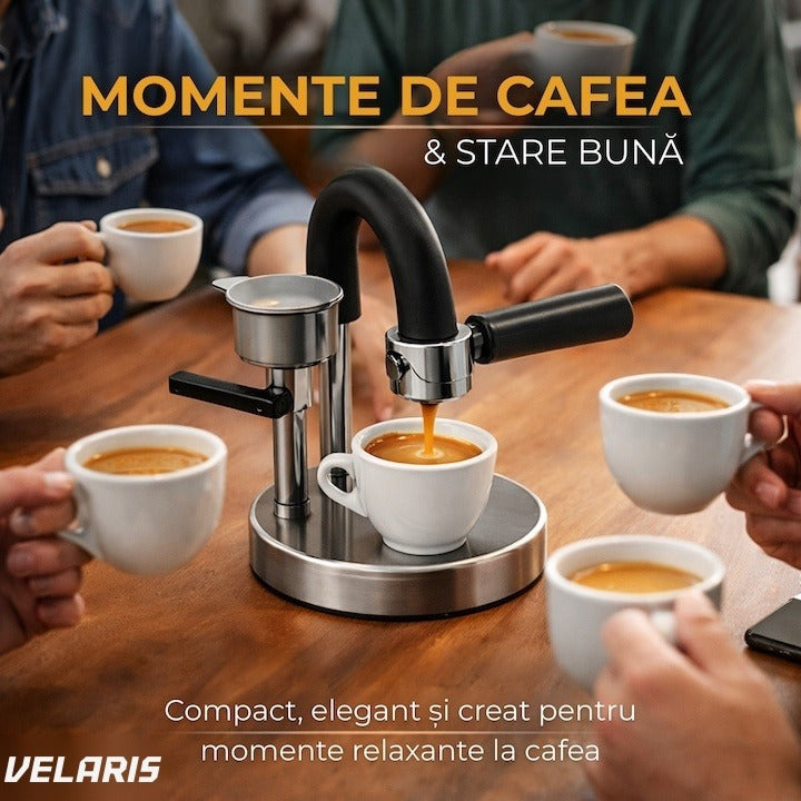 Espressor manual Kamira, oțel inoxidabil 100%, presiune 4-5 bar, portabil, fără cablu, 1 ceașcă