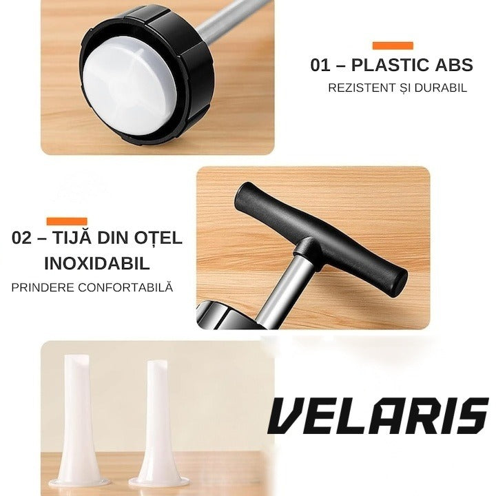 Încărcare mici manuală, oțel inoxidabil, 0,5 kg, 2 tuburi, alb