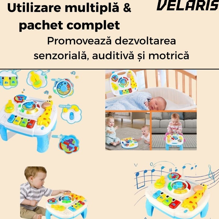 Masa Activitati 2in1 bebelusi cu muzica, lumini si butoane educative, picioare detasabile