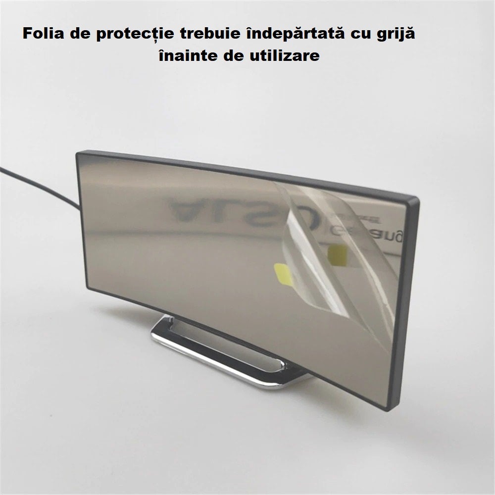 Ceas de birou cu ecran LED curbat, DT-6507, cu afișare temperatură, verde