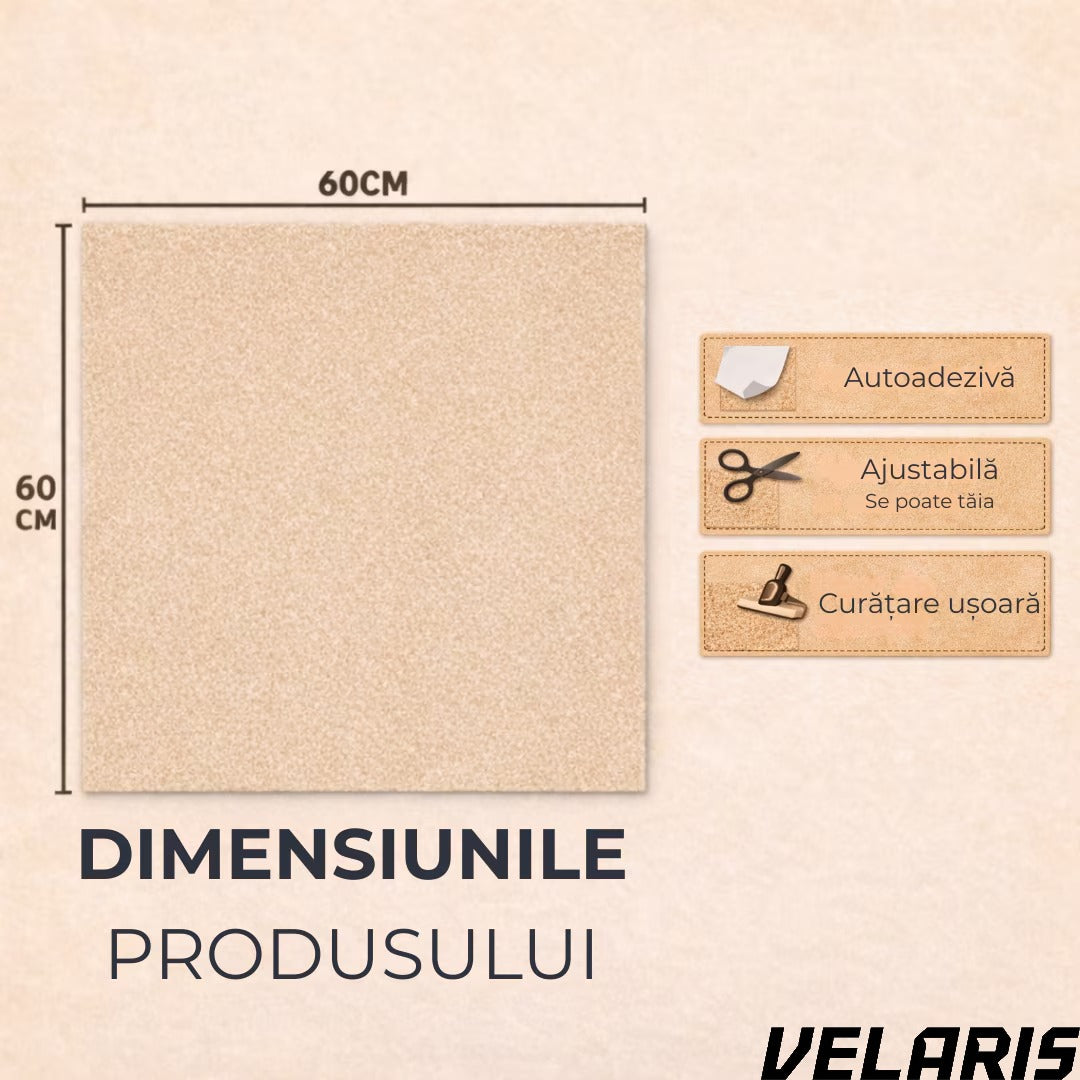 Mocheta scari dale autoadezive 60x60 cm, 1 buc. mocheta textila, ajustabila, montaj rapid fara unelte, curatare usoara, potrivita pentru scari, camera copiilor, dressing, aplicare rapida