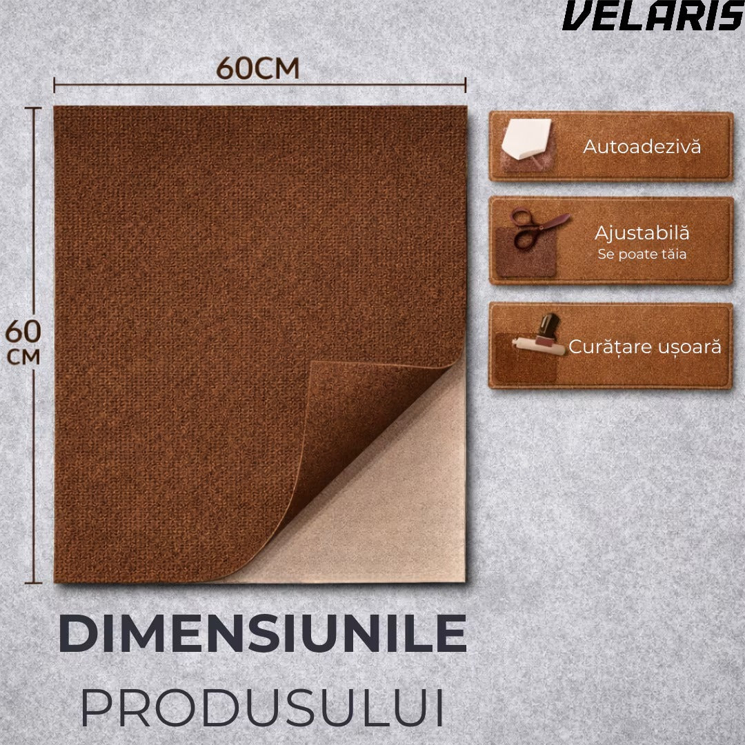 Mocheta scari dale autoadezive 60x60 cm, 1 buc. mocheta textila, ajustabila, montaj rapid fara unelte, curatare usoara, potrivita pentru scari, camera copiilor, dressing, aplicare rapida