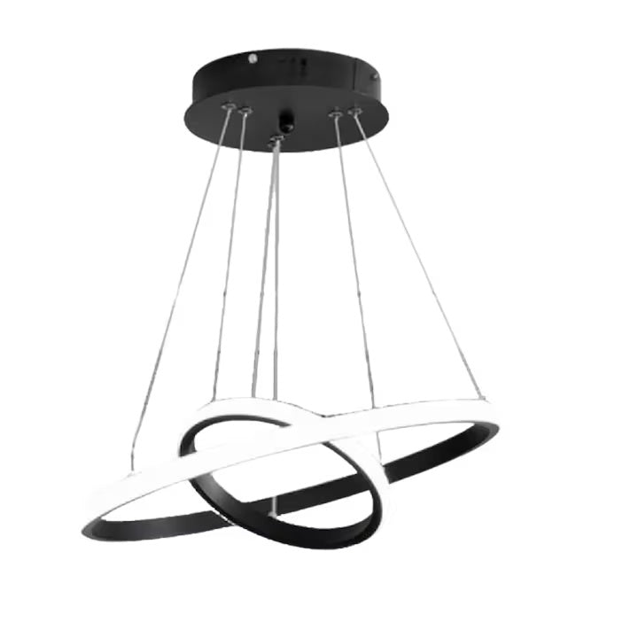 Plafonieră LED circulară 27W, Ø20-40 cm, lumină rece 6500K, 220V, negru, design minimalist