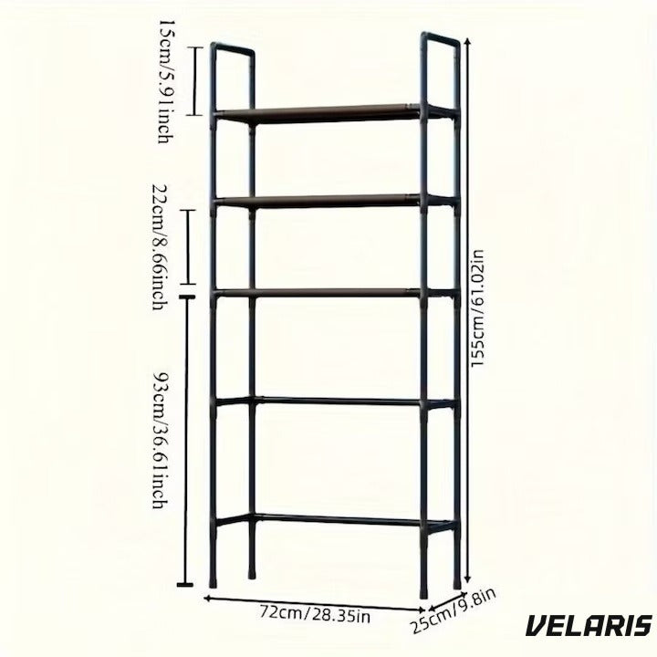 Raft modular cu 3 polițe pentru deasupra mașinii de spălat, 72x25x155 cm, negru
