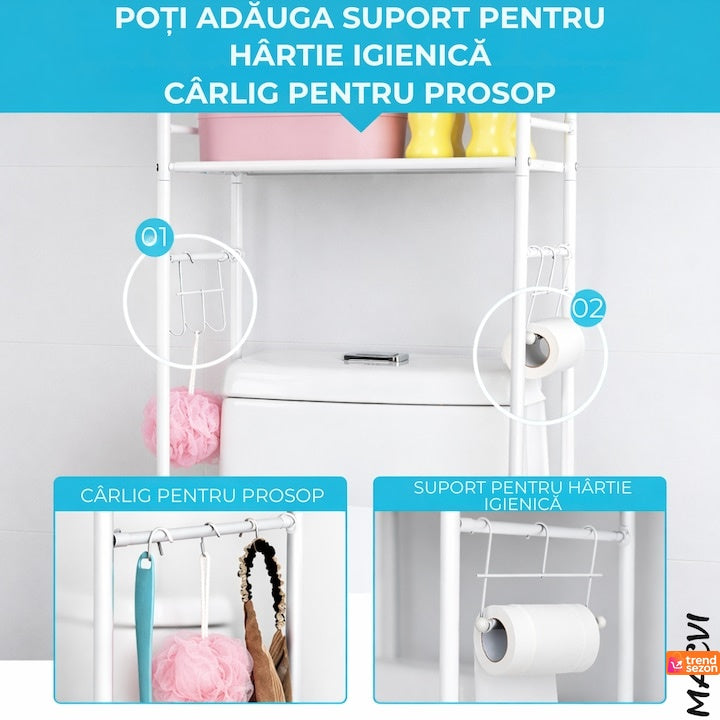 Organizator multifuncțional pentru baie, toaletă sau mașina de spălat, suport detergent și accesorii