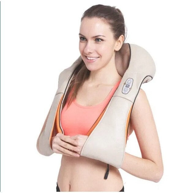 Aparat de masaj cervical cu infraroșu, mișcare circulară, 24W, bej