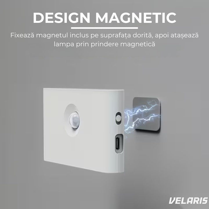 Lampa veghe perete cu senzor mișcare și amurg, LED 3000K, iluminare laterală, USB-C, 1 buc