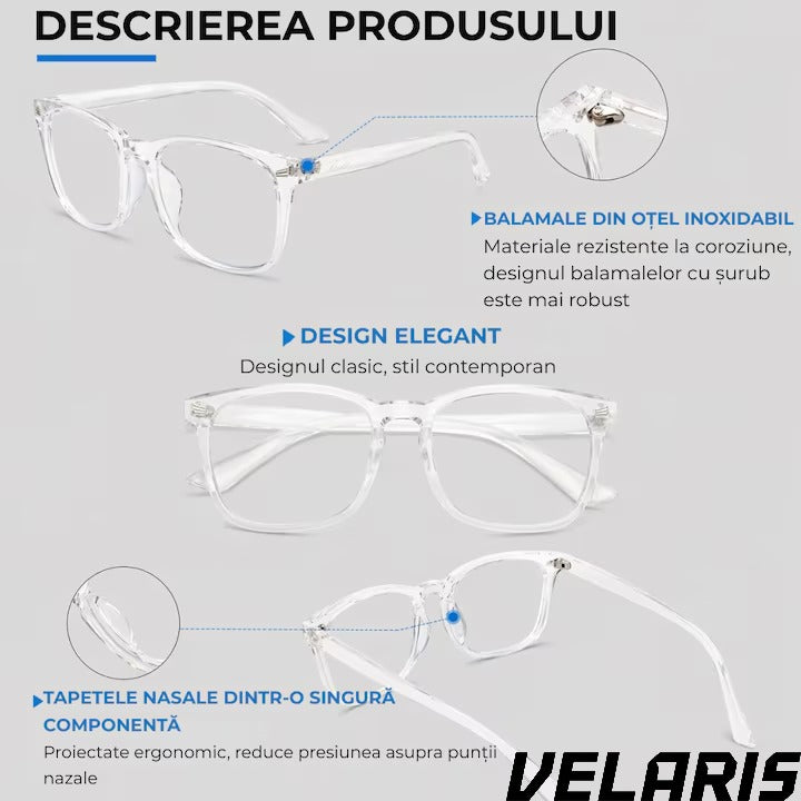 Ochelari Protectie Calculator Anti Lumina UV400 Albastra, Anti Reflexie, Unisex, Transparent pentru Telefon, Laptop, Gaming
