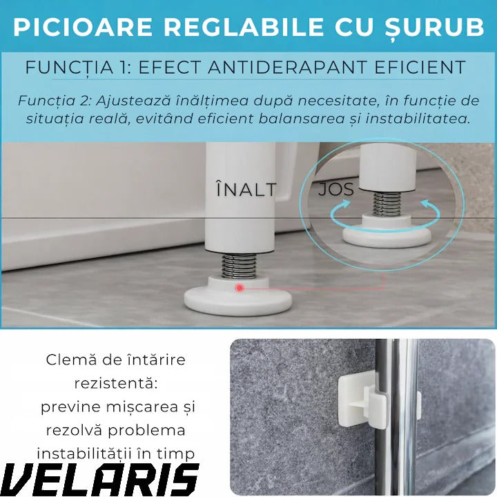 Organizator Multifunctional pentru Baie, Toaleta sau Masina de Spalat, Suport pentru Detergenti, Prosoape si Accesorii de Igiena, Design Compact si Montare Rapida