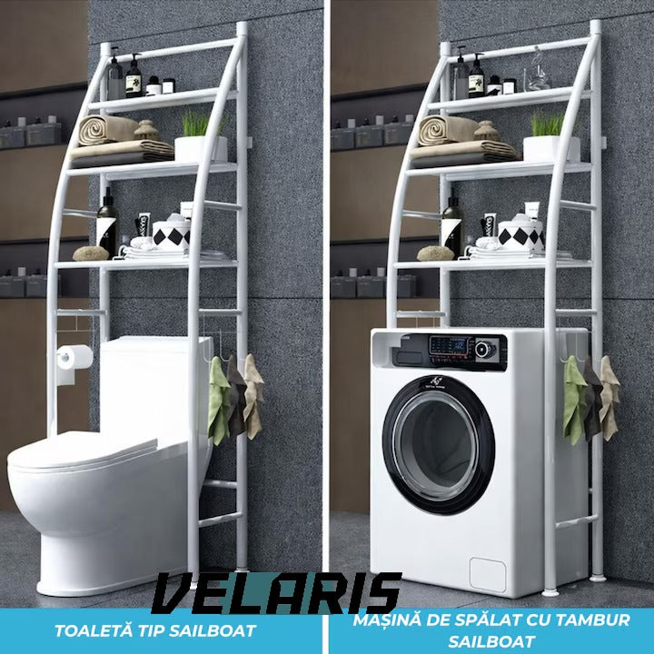 Organizator Multifunctional pentru Baie, Toaleta sau Masina de Spalat, Suport pentru Detergenti, Prosoape si Accesorii de Igiena, Design Compact si Montare Rapida