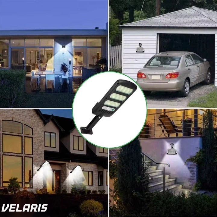 Lampă solară LED de perete, 150 COB, senzor mișcare, 2400mAh, IP65, 6500K, 120°