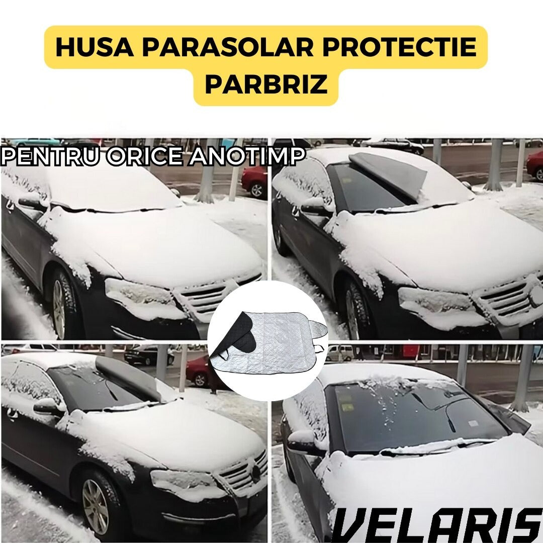 Parasolar Auto pentru Parbriz Iarna-Vara, 98x146 cm, cu Doua Fete, Protectie UV si Impotriva Zapezii