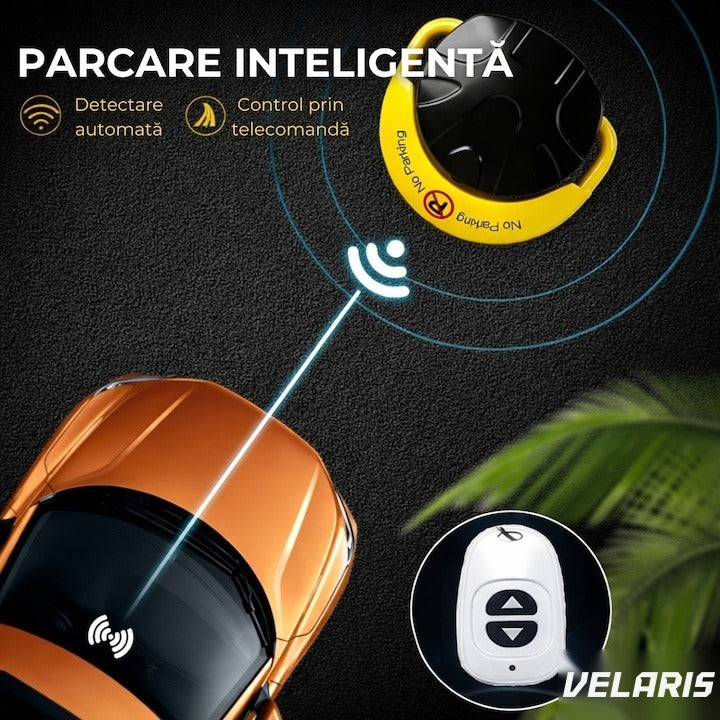 Barieră parcare cu telecomandă, acționare electrică, alimentare cu baterii, protecție IP66