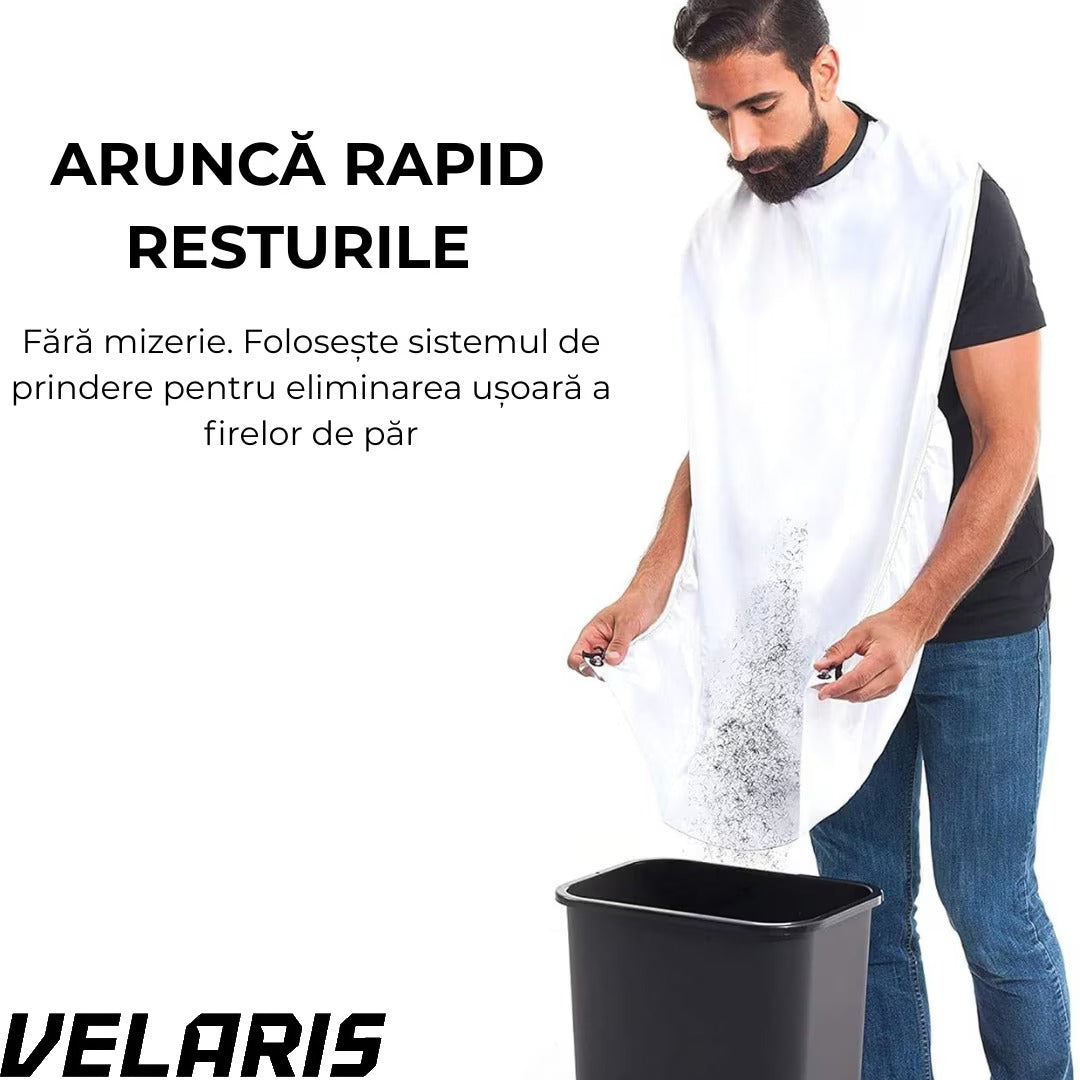 Pelerina tuns, impermeabila, cu ventuze, alb, 100x70cm