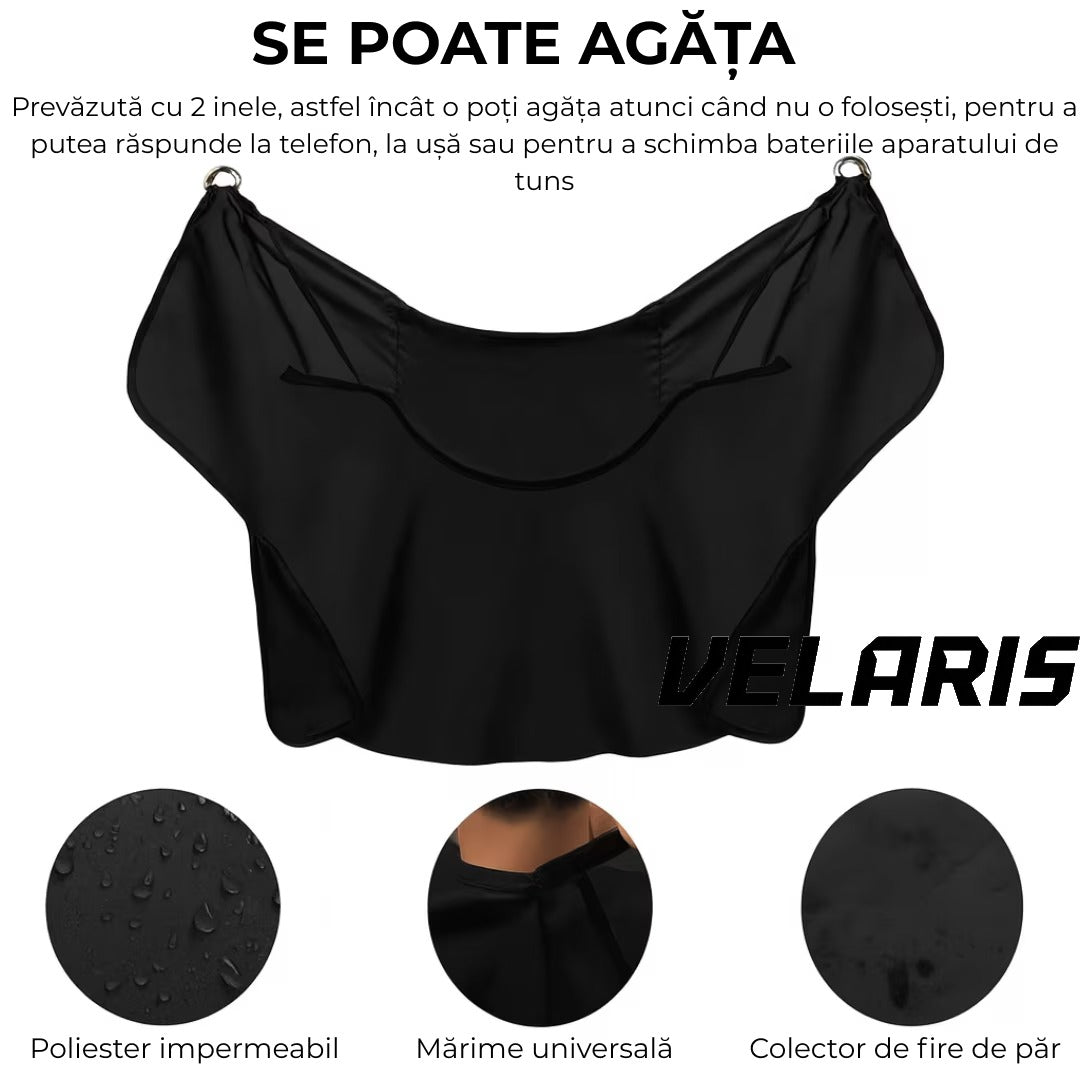 Pelerina tuns, impermeabila, cu ventuze, neagra, 100x70cm
