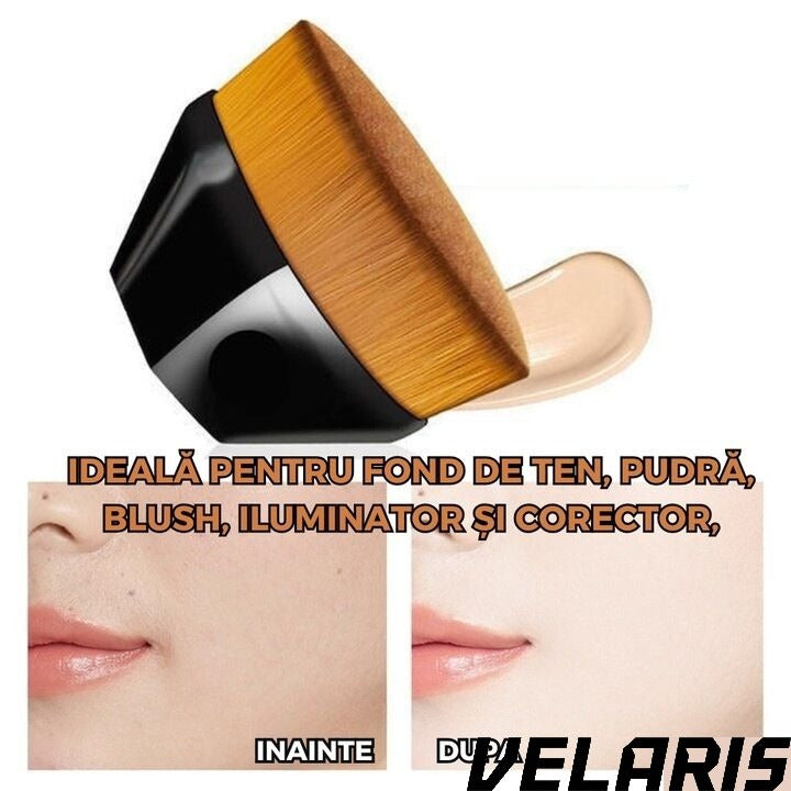 Pensula Machiaj pentru Fond de Ten, Ultra Soft, Design Ergonomic, Negru