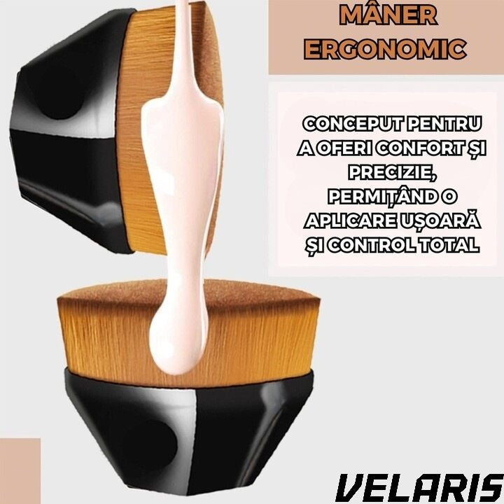 Pensula Machiaj pentru Fond de Ten, Ultra Soft, Design Ergonomic, Negru