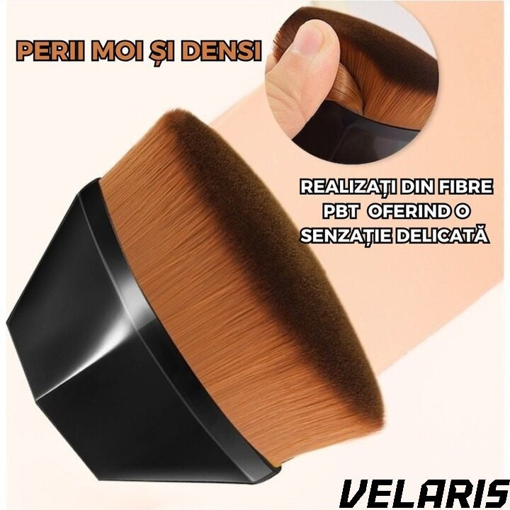Pensula Machiaj pentru Fond de Ten, Ultra Soft, Design Ergonomic, Negru