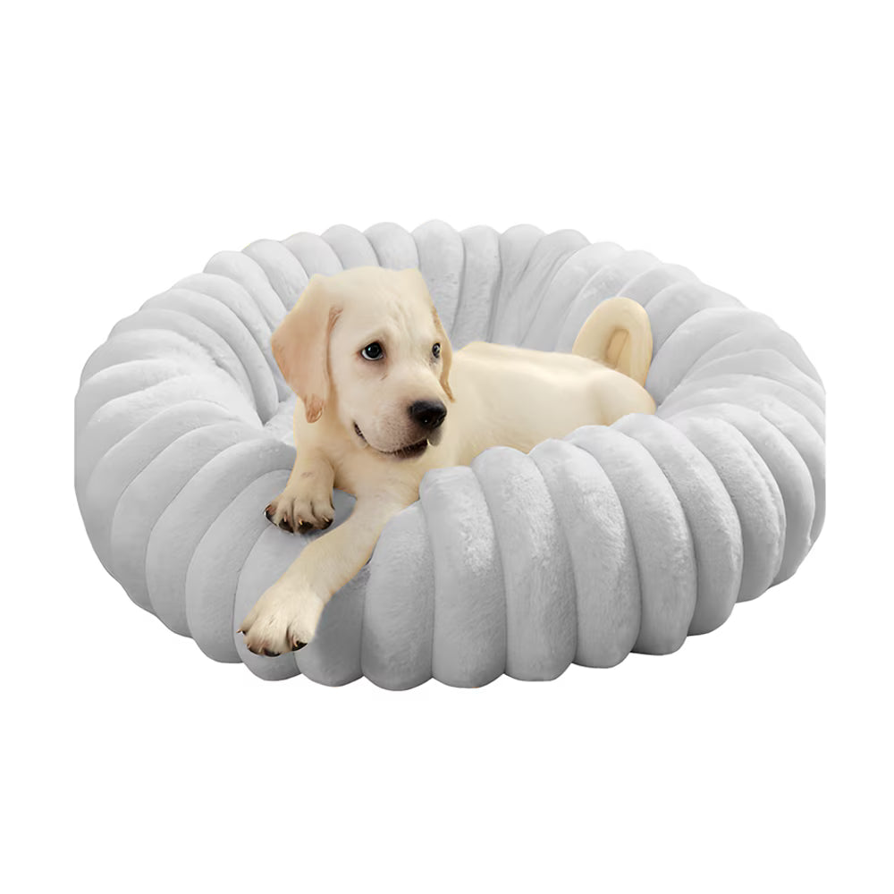 Pat pentru animale companie, 40 cm diametru, gri, baza antiderapanta