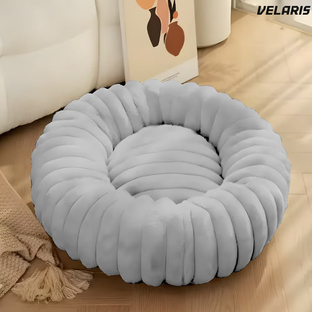 Pat pentru animale companie, 40 cm diametru, gri, baza antiderapanta