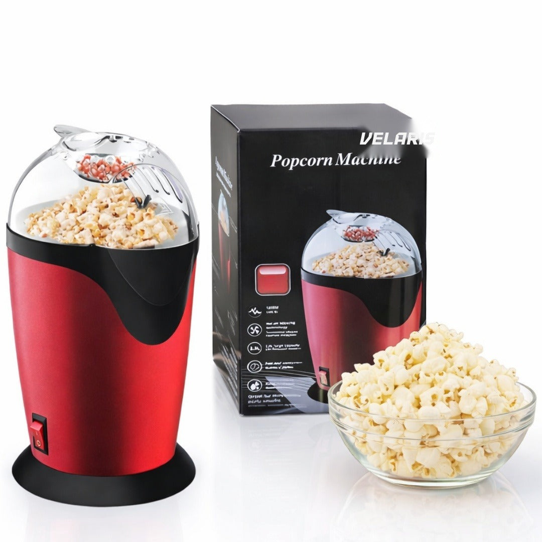 Aparat popcorn 1200W, capacitate 2,5 L, fără ulei, roșu