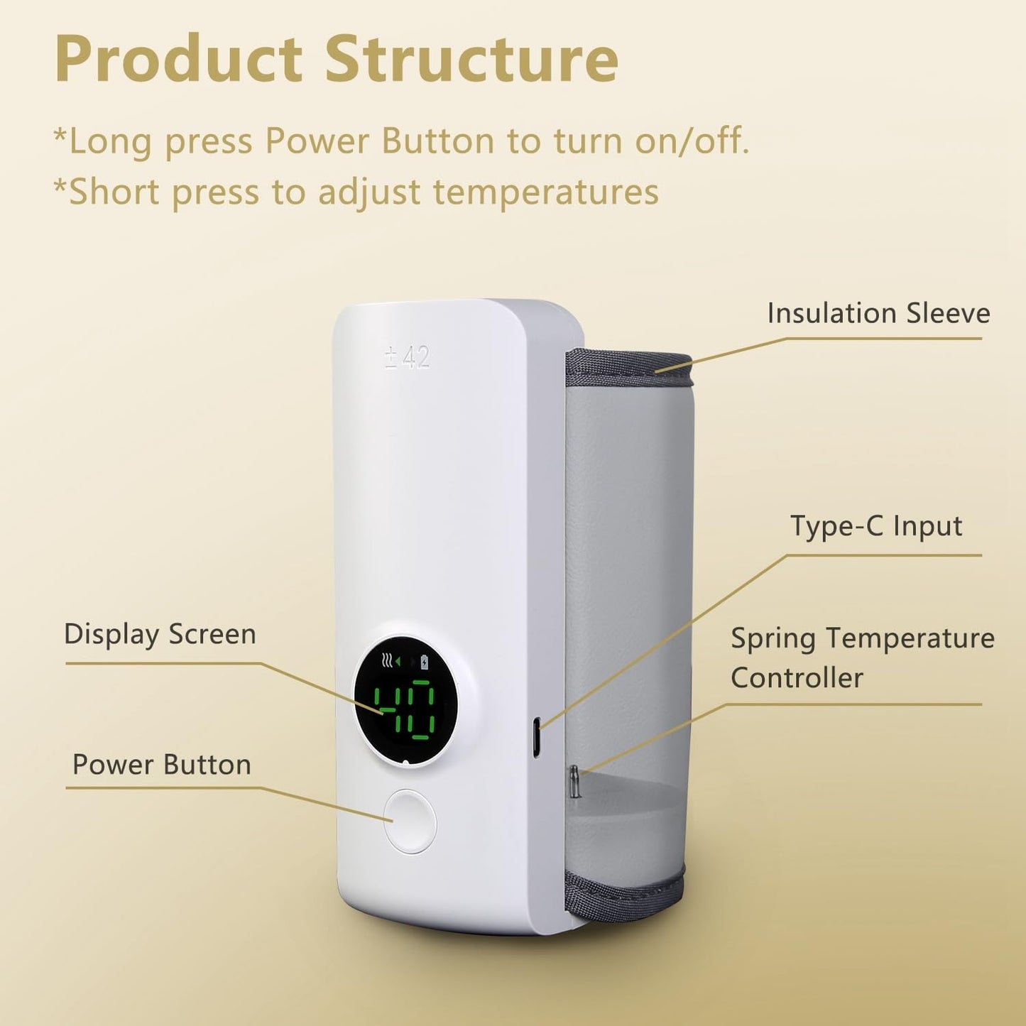 Încălzitor portabil biberoane 6 niveluri temperatură, retenție căldură 5 ore, USB, 300 ml