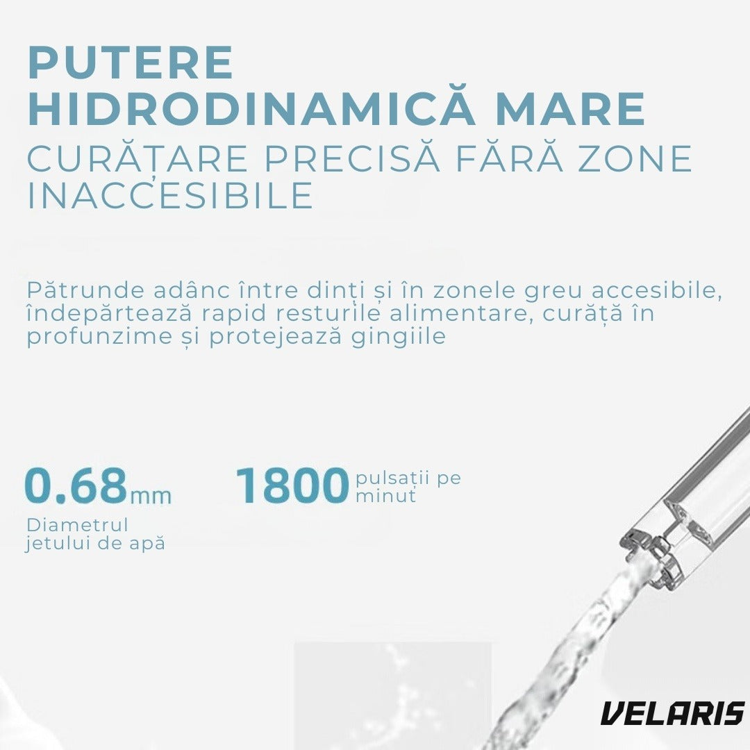 Irrigator oral portabil electric, 4 moduri, IPX8, rezervor 220 ml