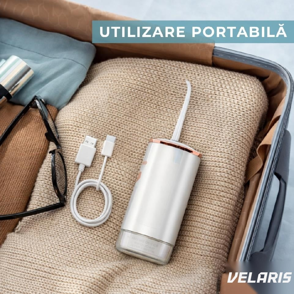 Irrigator oral portabil electric, 4 moduri, IPX8, rezervor 220 ml