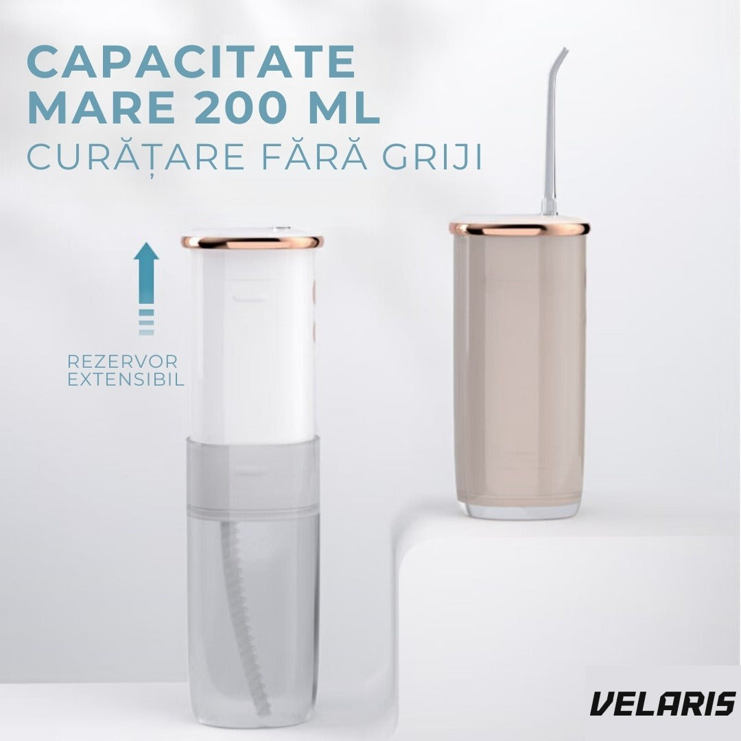 Irrigator oral portabil electric, 4 moduri, IPX8, rezervor 220 ml