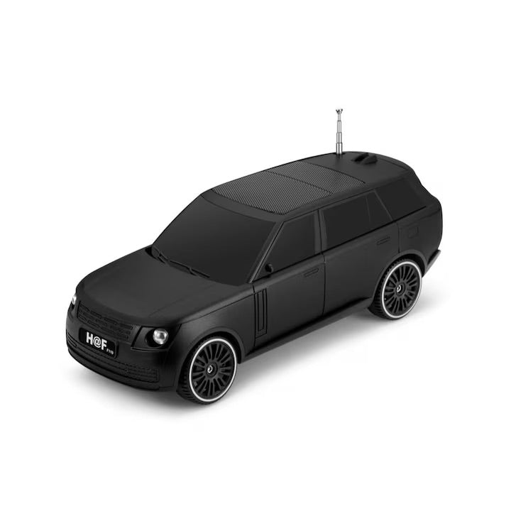 Boxă portabilă Bluetooth 5.0, design mașină, faruri iluminate, panou solar, suport telefon