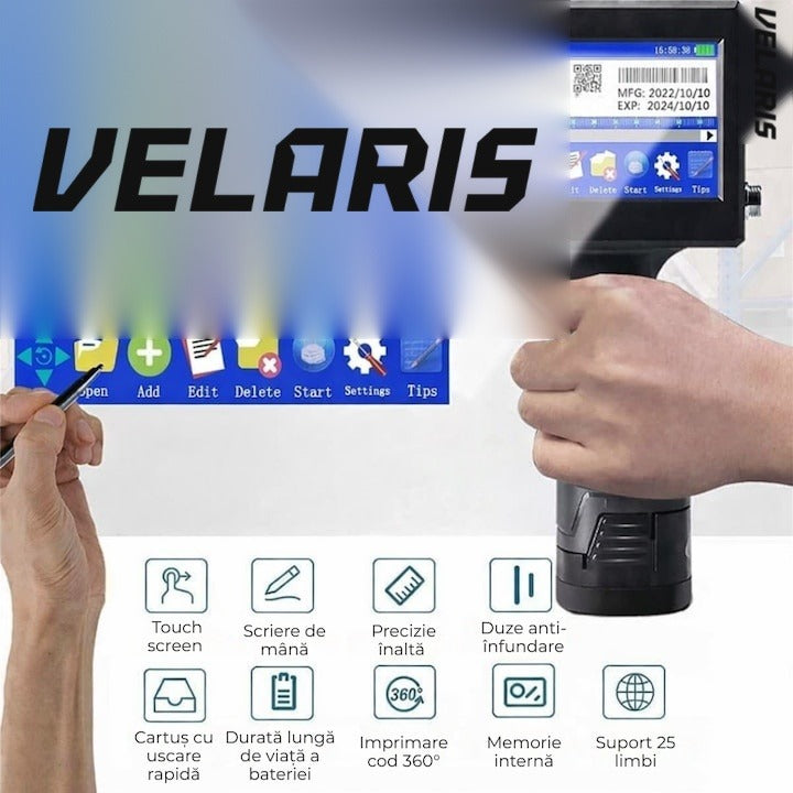 Imprimantă termală portabilă Y7, wireless, 12,7 mm, cerneală HP, coduri QR și coduri bare