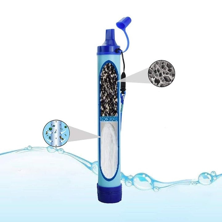Purificator apă portabil 800 ml filtru 30 min 2000 L camping drumeții albastru