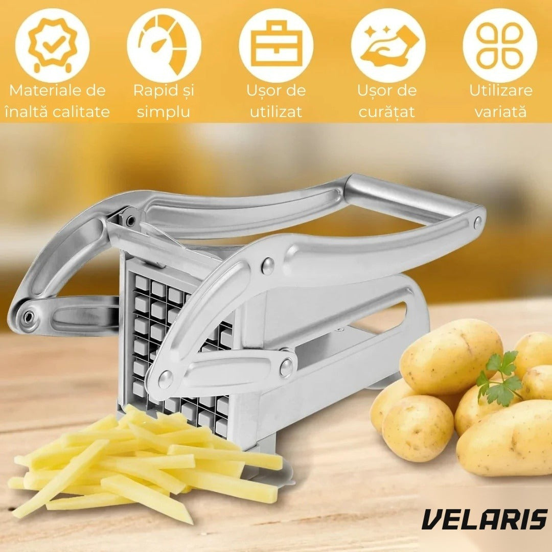 Feliator manual pentru cartofi și legume, inox, tăiere rapidă și uniformă