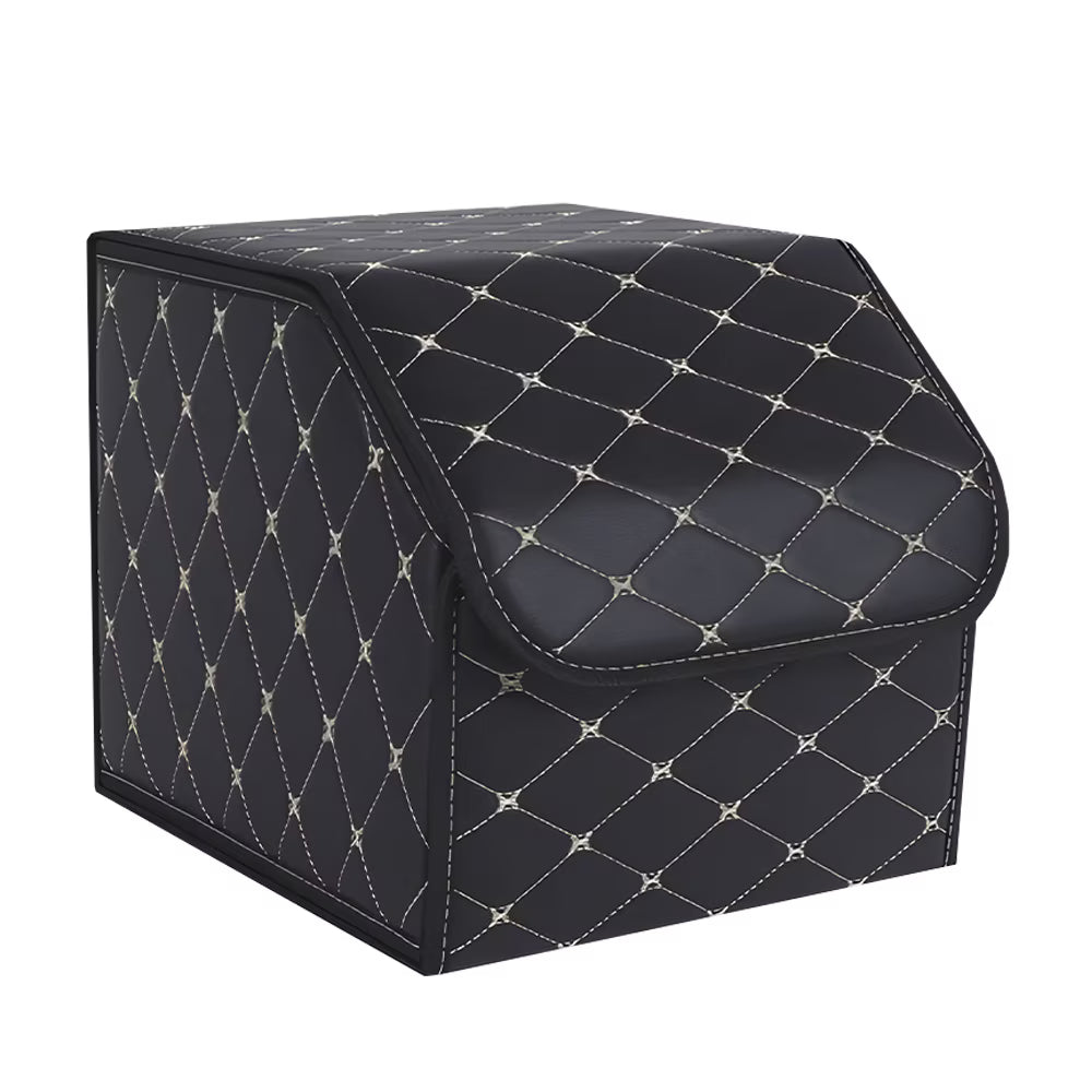 Organizator portbagaj auto, pliabil, negru cu carouri, 1 compartiment, marimea S