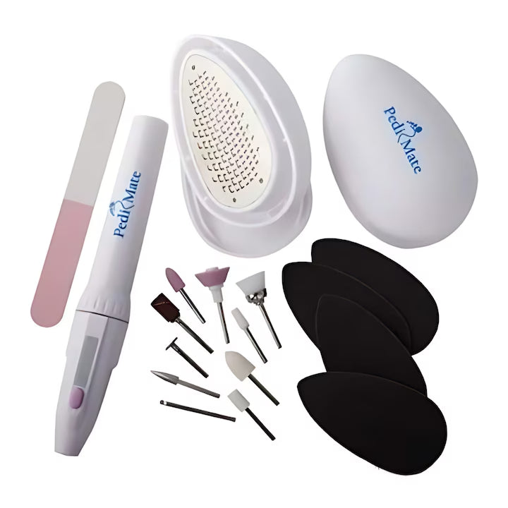 Set pedicură profesional 18 piese, electric, cu pilă și răzătoare pentru îngrijire completă