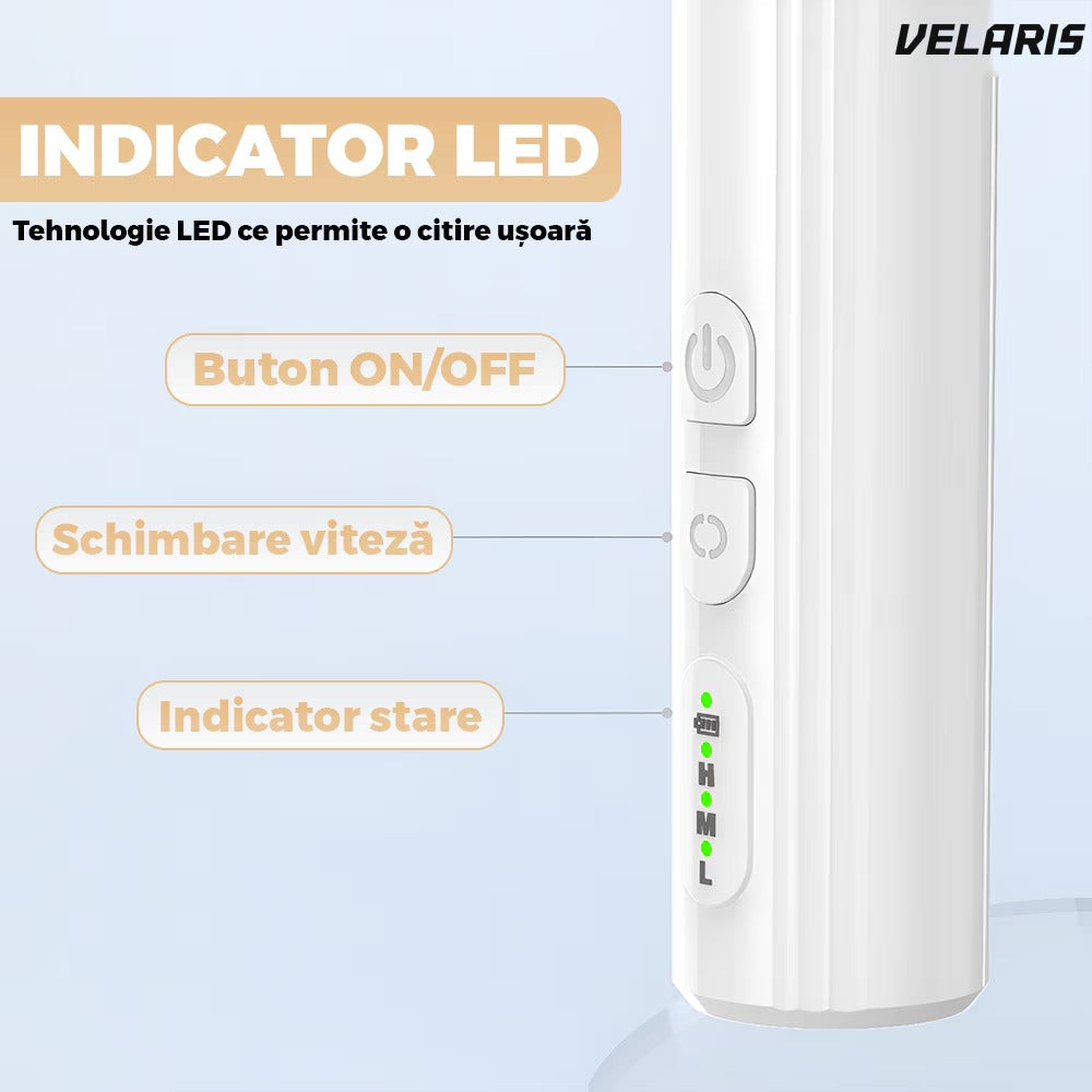 Aparat manichiură-pedichiură electric, 18000 RPM, wireless cu LED, 12 freze și 36 benzi șlefuire