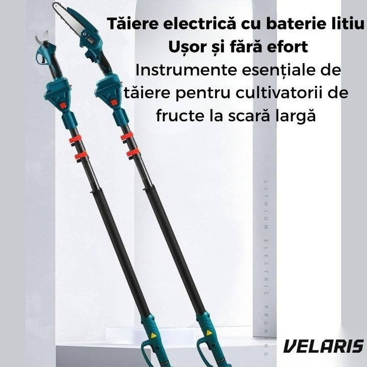 Set fierăstrău și foarfece electric de grădină cu braț extensibil până la 213 cm, baterie 21V inclusă