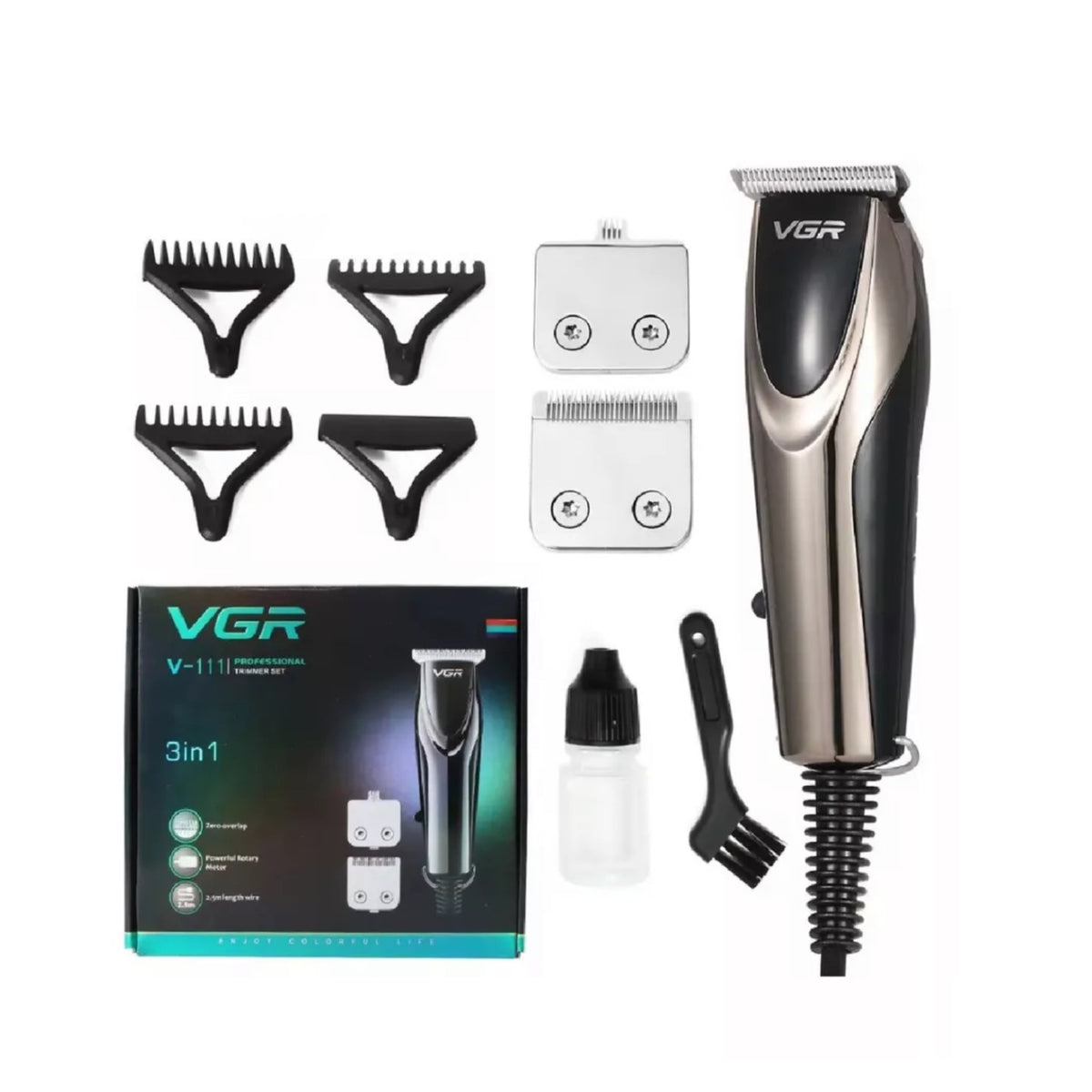 Mașină de tuns profesională VGR V-072, rezistentă la apă, baterie 1200mAh, ecran LCD