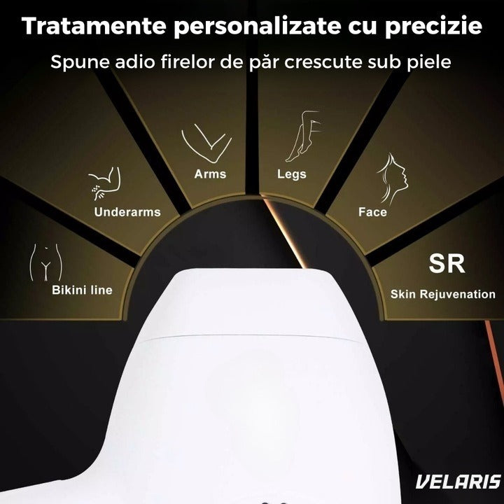 Epilator IPL cu lumină pulsată, 5 intensități, 500.000 impulsuri, pentru față și corp