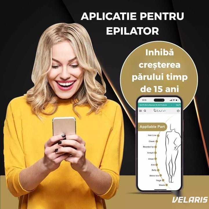 Epilator IPL cu lumină pulsată, 5 intensități, 500.000 impulsuri, pentru față și corp