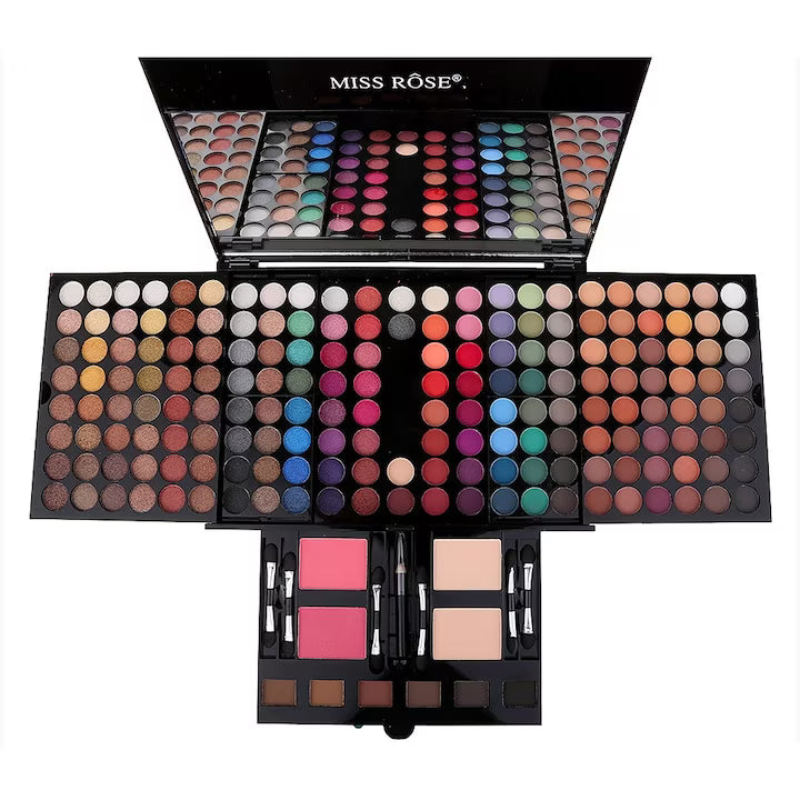 Trusa machiaj profesionala 180 nuante, pudra compacta, multicolor