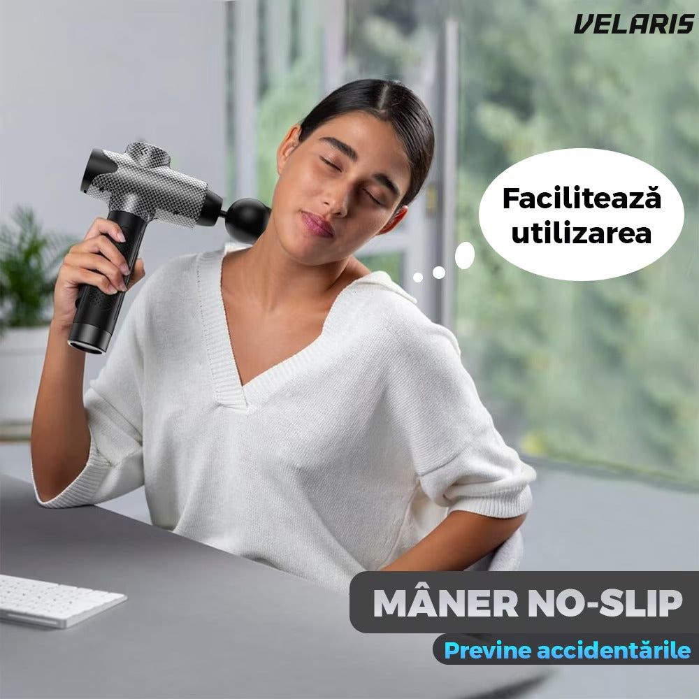 Pistol masaj profesional, 30 viteze, motor silențios, 3200 percuții/min