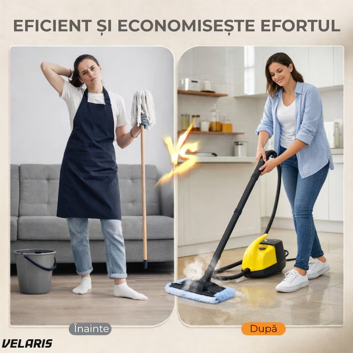 Aparat cuățare cu abur profesional pentru pardoseli și suprafețe, reservor mare, încălzire rapidă, accesorii complete