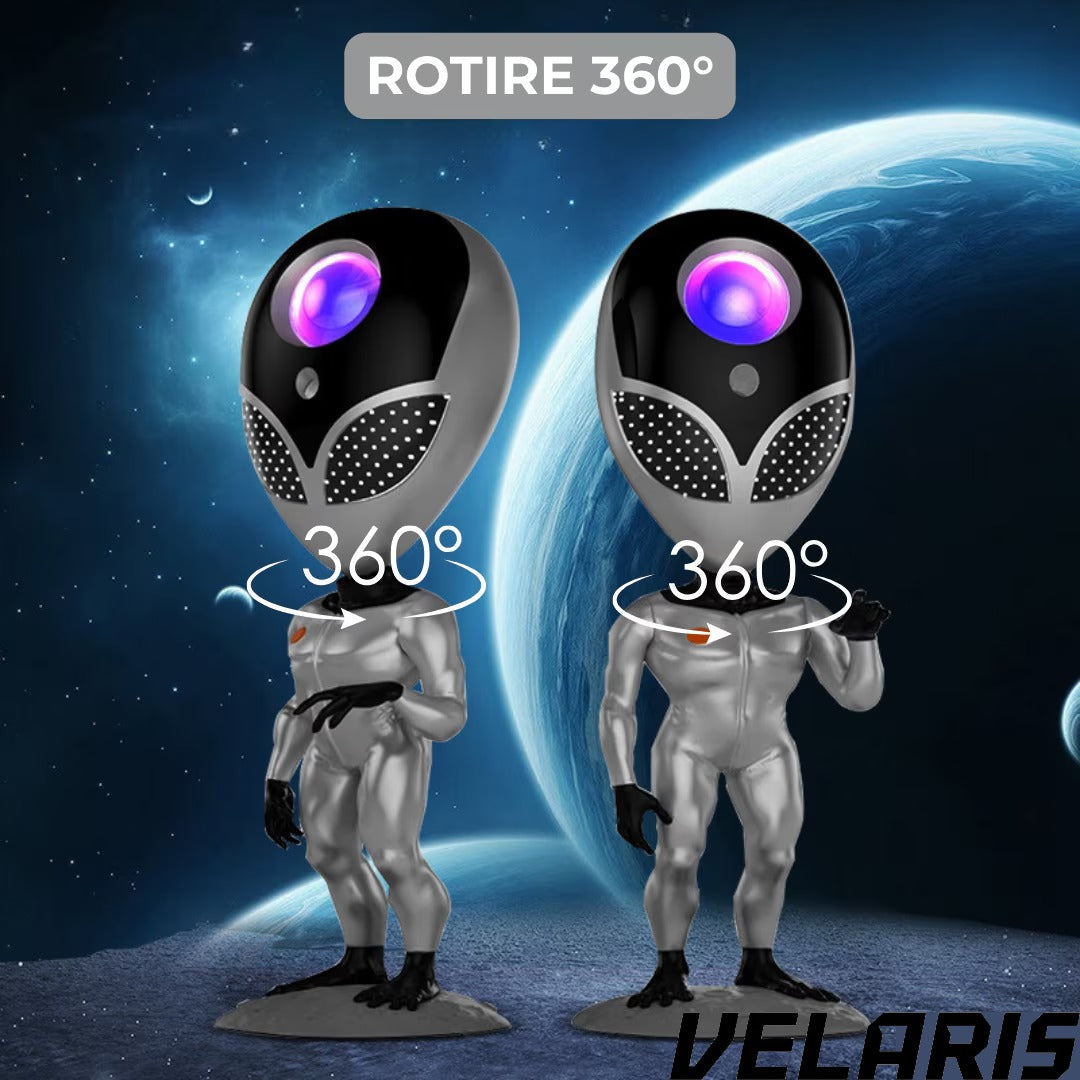Proiector de Stele Tip Alien, Galaxie Stelara, LED cu Telecomanda si Sistem Dialog Vocal, Argintiu