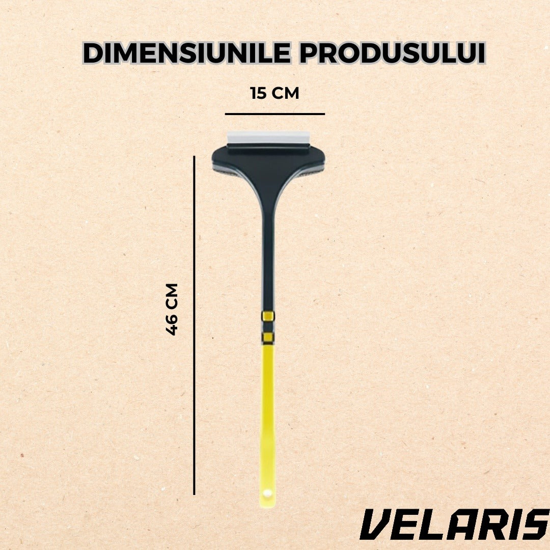 Racleta, cauciuc, 46 x 15 cm, negru/galben, pentru curatarea rapida a sticlei si placilor