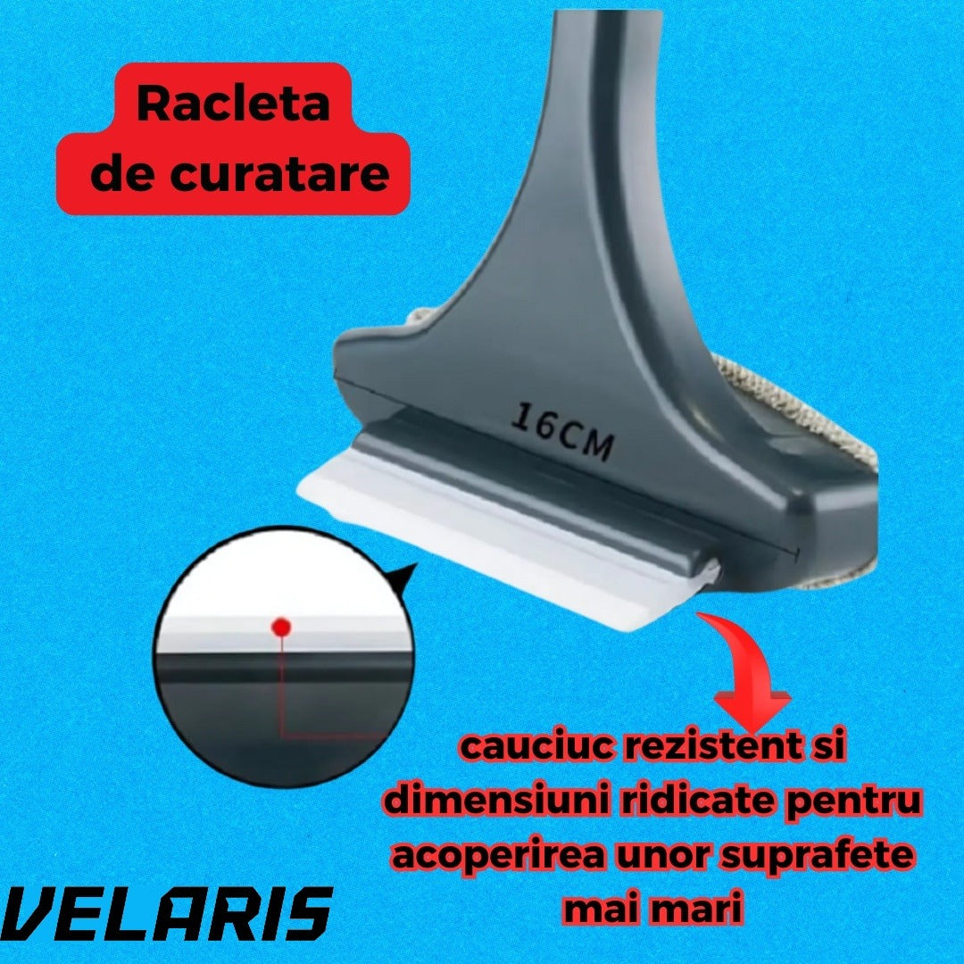 Racleta, cauciuc, 46 x 15 cm, negru/galben, pentru curatarea rapida a sticlei si placilor