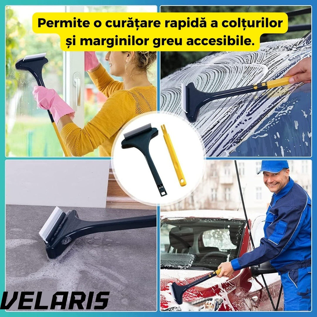 Racleta, cauciuc, 46 x 15 cm, negru/galben, pentru curatarea rapida a sticlei si placilor